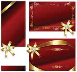 Wall Mural - gold-framed labelsand background on different topics