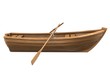 Wood boat isolated on white