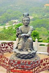 Wall Mural - Hong Kong Nirvana statues in front of Tian Tan Buddha