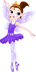 Sticker - (Rainbow colors ballerinas series). Violet Ballerina