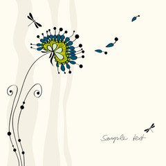 Fototapete - floral card