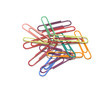 Many color office paper clips isolated on white