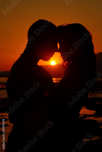 Naklejka na meble Liebespaar am Strand, Romantik