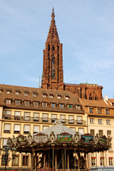 Wall Mural - Piazza Goethe e la Cattedrale - Strasburgo - Francia