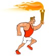 Male runner with torch