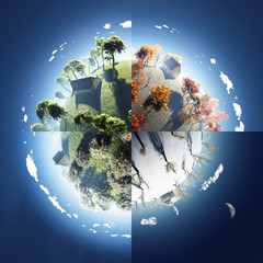 Poster - four seasons on small planet