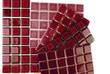 ceramic  mosaic tiles in  burgundy colour