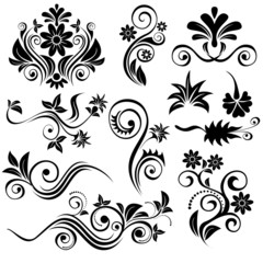 Sticker - floral design elements