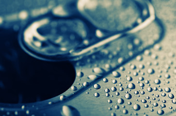 pull tab of tin with condensation