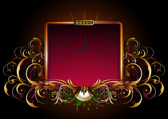 Sticker - titling golden frame