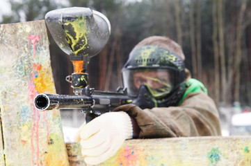 Sticker - Paintball extreme sport game player