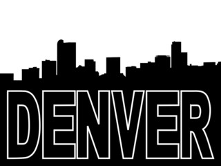 Wall Mural - Denver skyline black silhouette on white