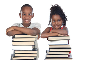 Poster - brothers supported on a stack of books