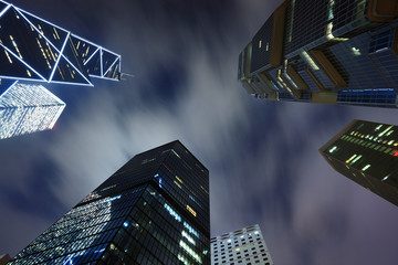 Wall Mural - Business buildings at night