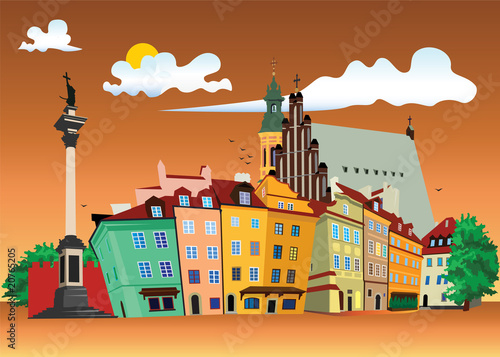 Board z aluminiowym obramowaniem Stare miasto warszawa