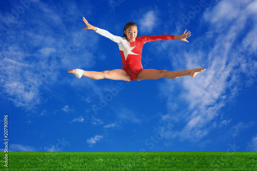 Fotografía girl in gymnastics poses