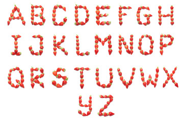 Wall Mural - Strawberry health alphabet