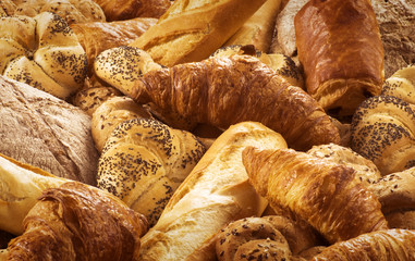 Canvas Print - Variety of fresh bread and pastry