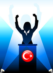 Wall Mural - turkey Leader Giving Speech on Stage