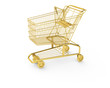 Golden rendered golden shopping cart