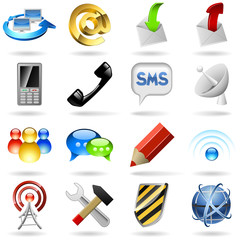 Communication and internet icons set.