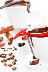 Wall Mural - hot chocolate with spice.