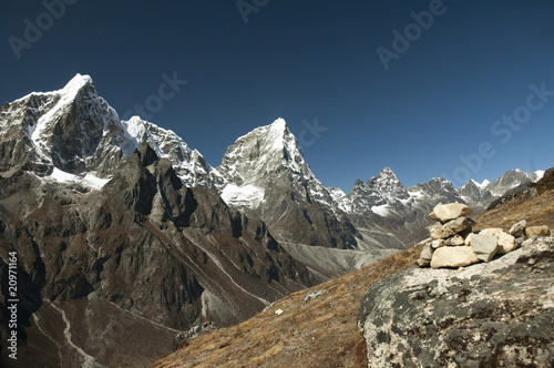Naklejka samoprzylepna Solo khumbu, himalaje, nepal, ama dablam w tle
