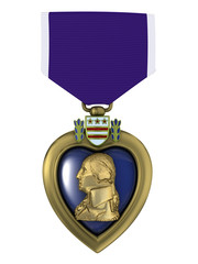 Wall Mural - 3d render Purple heart medal