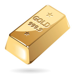 Isometric icon of gold bar