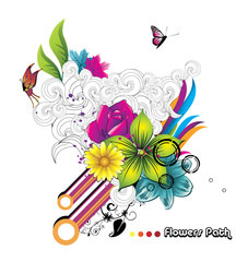Wall Mural - ilustracion floral abstracta en vector