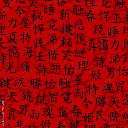 Obraz na płótnie canvas Wzór kanji