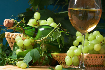 Wall Mural - Wine glass with bottle for wine tasting