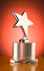Wall Mural - star award against red gradient background
