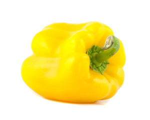 Sticker - Yellow bell pepper isolated on white background.