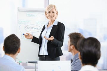 businesswoman presenting