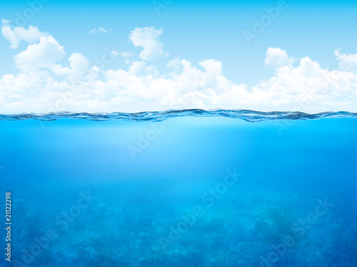 Fotomural Waterline and underwater background