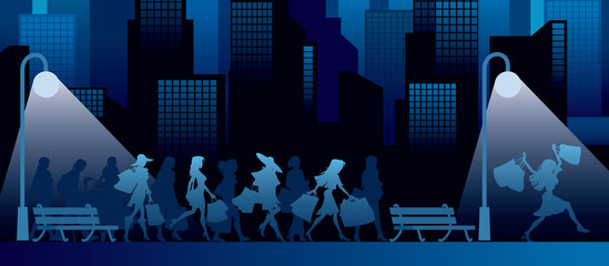 Wall Mural - Shopping at night