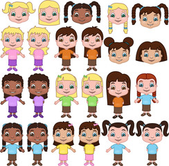 Little Girls - vector set