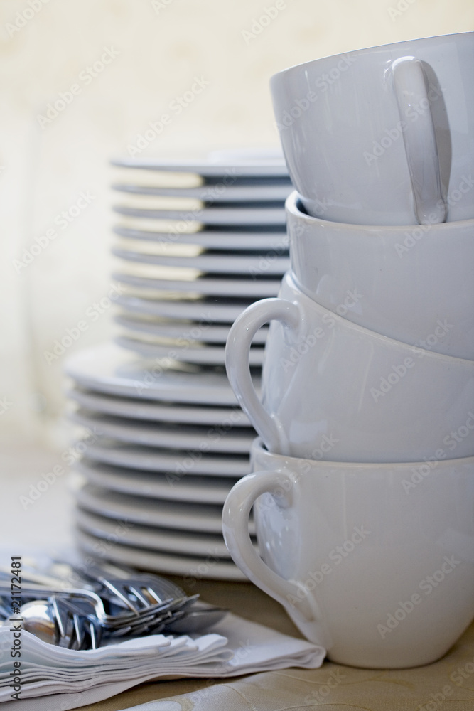 Stock-Foto „Kaffeetisch decken“