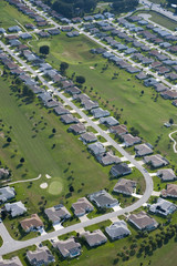 Wall Mural - Aerial view of houses in typical home community