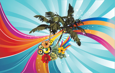 Wall Mural - ilustracion de palmeras en vector