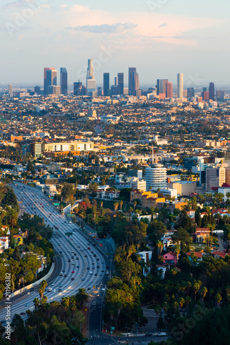 Fotoboard na płycie Los angeles o zachodzie słońca