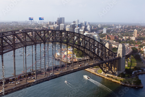 Obraz na płótnie canvas Widok z lotu ptaka Sydney Harbour Bridge