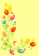 easter background, easter eggs with floral ornament