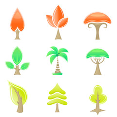 Wall Mural - tree icons