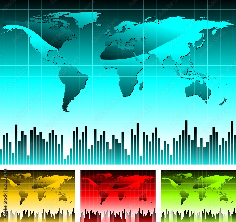 vector world map illustration Stock Vector | Adobe Stock