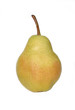 Single fresh pear isolated on white