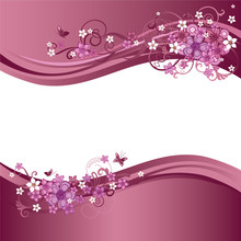 Two Pink Floral Banners