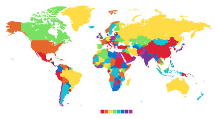 Worldmap in rainbow colors