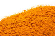 spices - pile of Yellow Turmeric over white